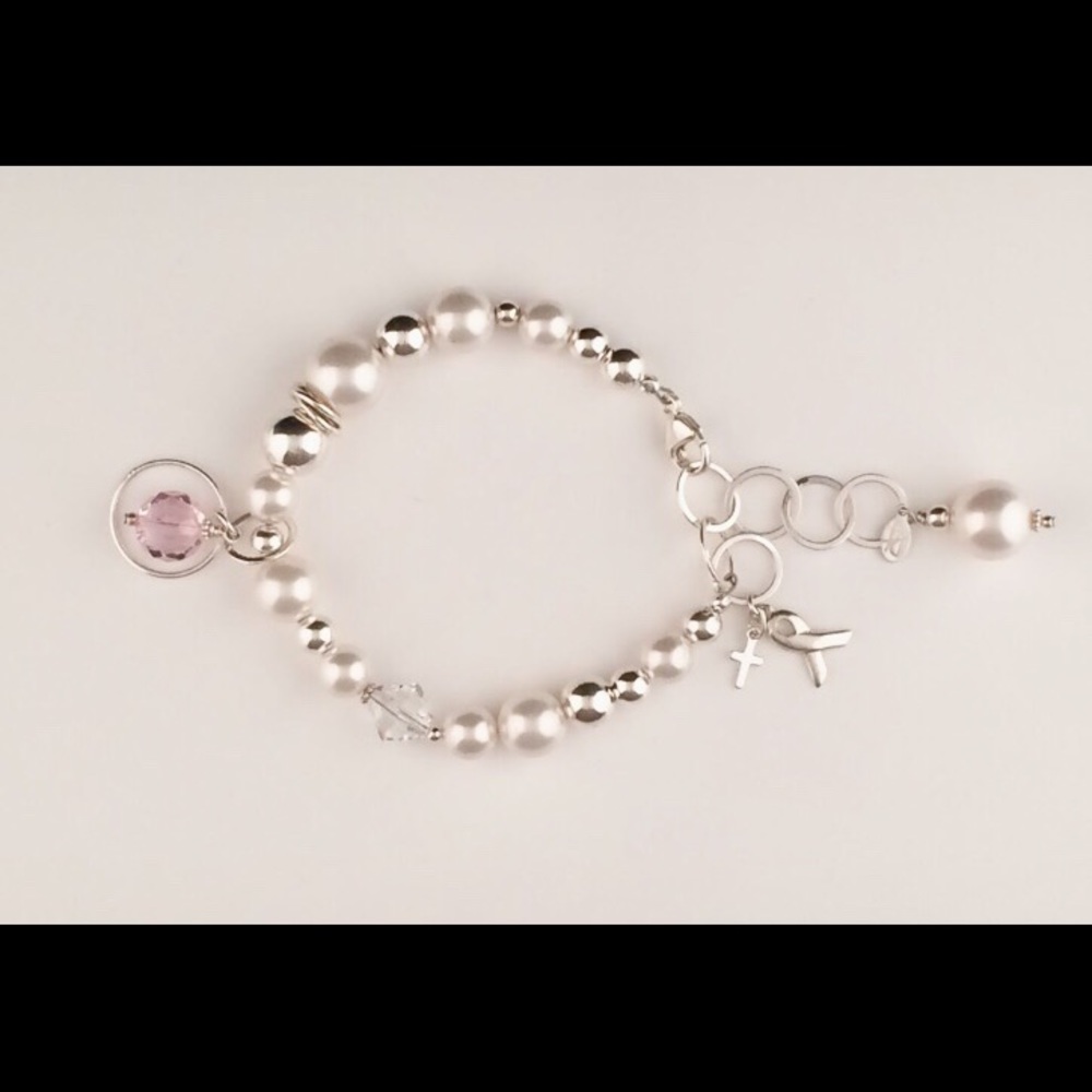 Sterling Silver Swarovski Pearl Survivor Bracelet
